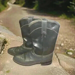 Diamond J men’s cowboy leather gray boots size 6.5